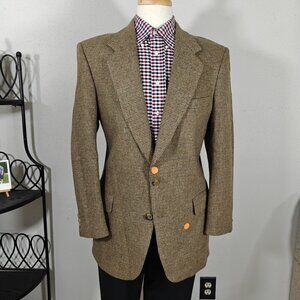 VTG‎ Sterling Hunt Men's Tweed Sport Coat Blazer Two Button Brown Wool 42R